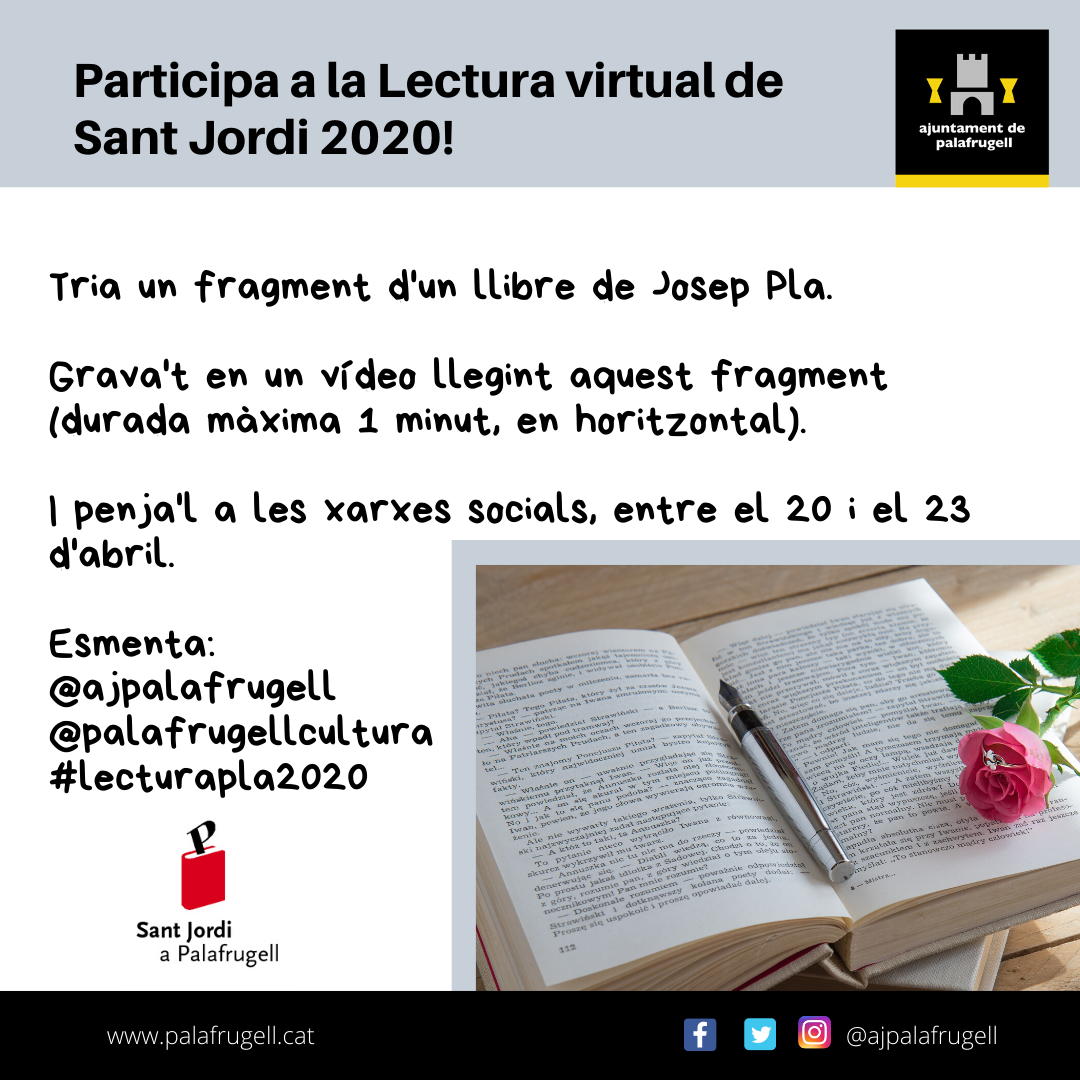 Sant Jordi 2020 Lectura Josep Pla