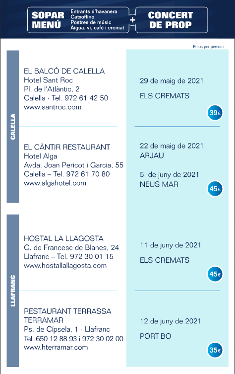 Sopars cantats Pere Bahí, IPEP, Palafrugell