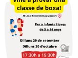 Cartell del programa Vine a provar una classe de boxa